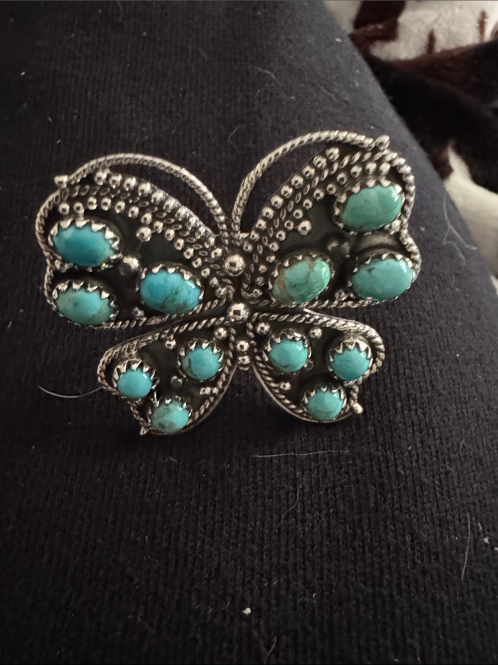 Turquoise Butterfly Ring - Silver-Tone Women’s Statement Ring
